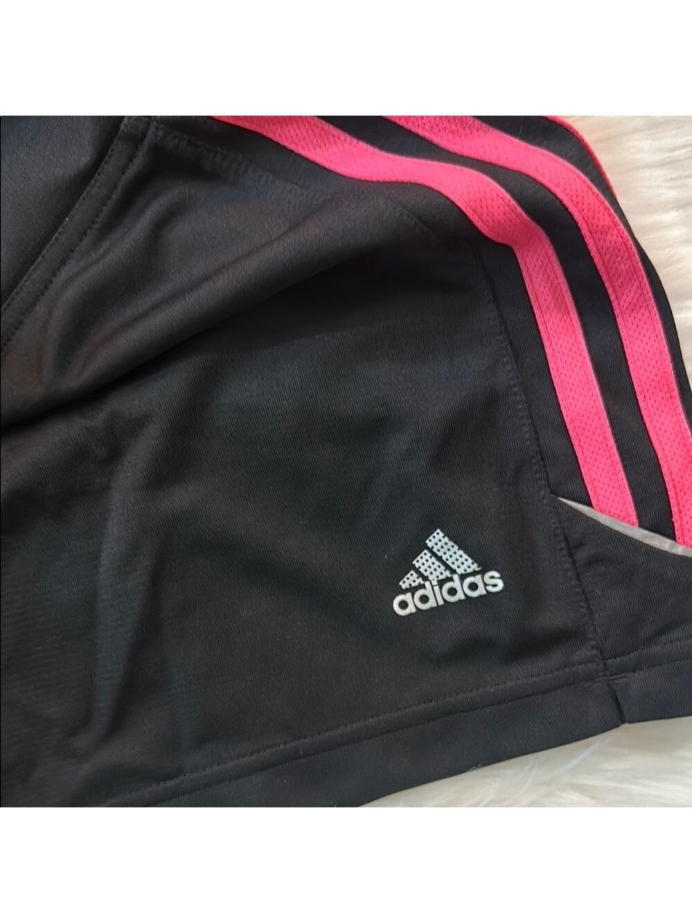Adidas Pink and Black Athletic Shorts with Moisture-Wicking Fabric Size Medium - Picture 4 of 16